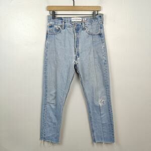 EB Denim OG Reworked Levi's Womens 25‎ Light Wash Mid Rise Vintage Straight Leg